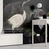 Tapet Zen Oriental cu cocori pauni si vegetatie intunecata - ORIENTAL BIRDS NIGHT