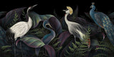 Tapet Zen Oriental cu cocori pauni si vegetatie intunecata - ORIENTAL BIRDS NIGHT