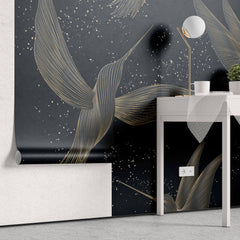 Tapet Zen Oriental cu pasarea colibri in stil abstract - ABSTRACT HUMMING BIRDS
