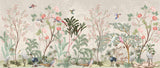 Tapet Zen Oriental cu gradina inflorita in stil chinoiserie cu pasari exotice - CHINOISERIE JUNGLE