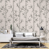 Tapet Zen Oriental cu model minimalist de bambus - MINIMALIST BAMBOO