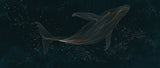 Tapet Zen Oriental cu balena asiatica intr-o ilustratie abstracta - ASIAN NIGHT WHALE