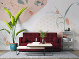 Tapet Japandi cu ilustratie florala cu motive japoneze - SOFT JAPANDI FLOWERS
