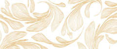 Tapet Japandi cu frunze abstracte dungate - SERENITY LEAF II