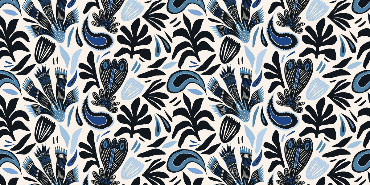 Tribal Blue Personalised Wallpaper
