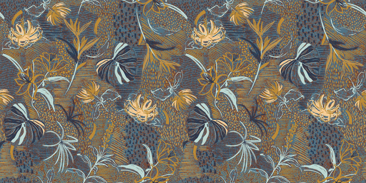 Boho Flower's Contrast Personalised Wallpaper