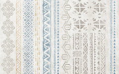 Tapet personalizat bohemian cu elemente tribale in nuante de albastru blue tribal