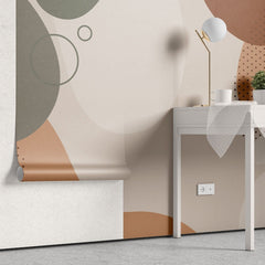 Tapet personalizat bohemian arta abstracta tonuri pamantii calm conexiune natura earthy abstract