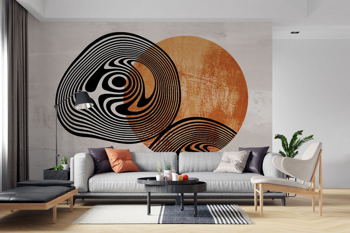 Tapet personalizat bohemian calatorie vizuala cerc vis psihedelic culori accent forme hipnotizante spatiu unic psychedelic dream circle
