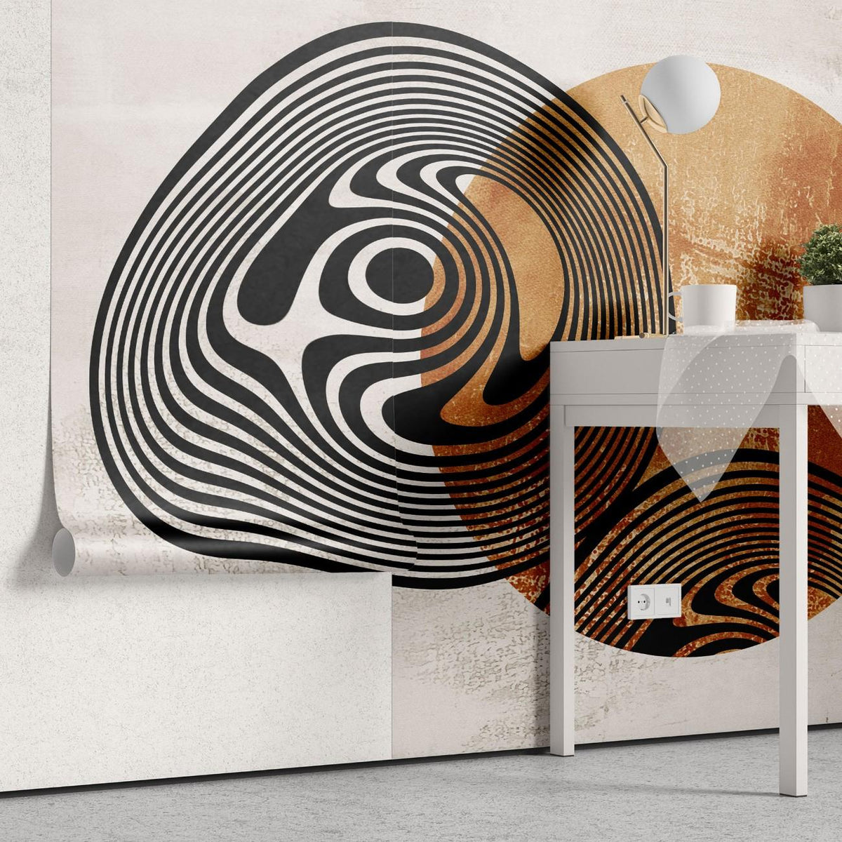Tapet personalizat bohemian calatorie vizuala cerc vis psihedelic culori accent forme hipnotizante spatiu unic psychedelic dream circle