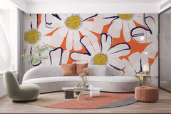 Tapet personalizat bohemian margareta vibranta explodeaza culori bucurie zambet energie proaspata casa stil autentic vibrant daisy