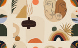 Tapet personalizat bohemian motive moderne stil boho design contemporan personalitate culoare modern boho motifs