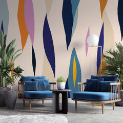 Tapet personalizat bohemian perdea culori fluide vibrante curge armonios dinamism artistic creativitate spatiu color curtain