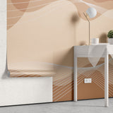 Tapet personalizat bohemian suflul delicat vant desert linii fluide tonuri calde senzatie calm libertate spatiu desert wind