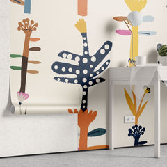 Tapet personalizat bohemian jungla funky stil arhitectural linii moderne exuberanta natura spatiu vibrant caracter funky jungle architectural lifestyle