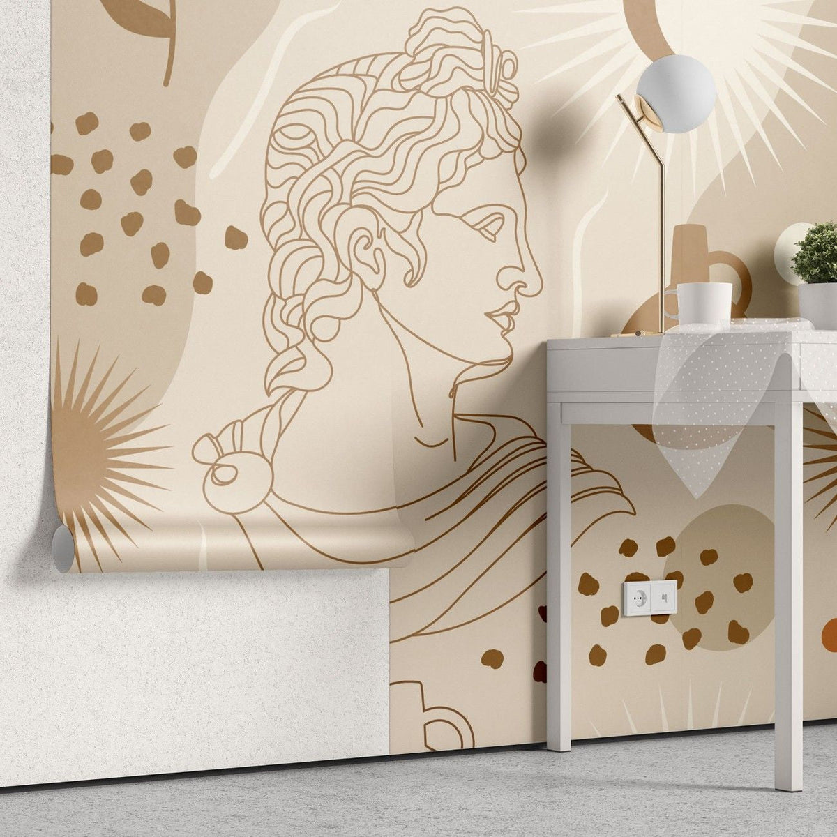 Tapet personalizat bohemian sculptura abstracta profunzime caracter spatiu forme organice spirit liber boemie boho sculpture