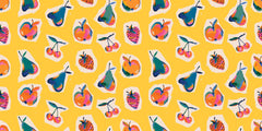 Retro Fruits Personalised Wallpaper