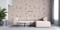 Tapet personalizat bohemian narcisa culori pastelate delicatete farmec romantic camera sanctuar blandete frumusete pastel daffodil
