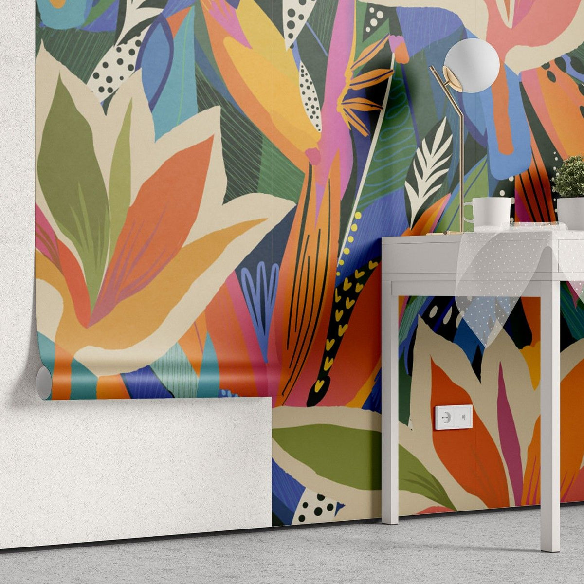 Tapet personalizat bohemian nuante tropicale delicate prospetime relaxare design subtil elegant evadare natura boho tropical shades