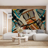 Tapet personalizat bohemian structuri joc vizual fascinant modernitate fluiditate decor looped structures
