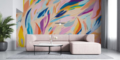 Tapet personalizat bohemian arta acrilica fluida nuante armonioase dinamism artistic atmosfera moderna creativitate fluid acrylic