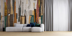 Tapet personalizat bohemian tapiserie mixta motive culori armonios eclectic spirit liber boemie mixed tapestry