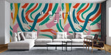 Tapet personalizat bohemian siluete pictate aer artistic misterios esenta forme decor sofisticat paint silhouettes