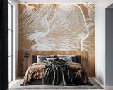 Tapet personalizat bohemian paleta inspirata ciuperca chanterelle tonuri calde organice spatiu atmosfera naturala primitoare chanterelle