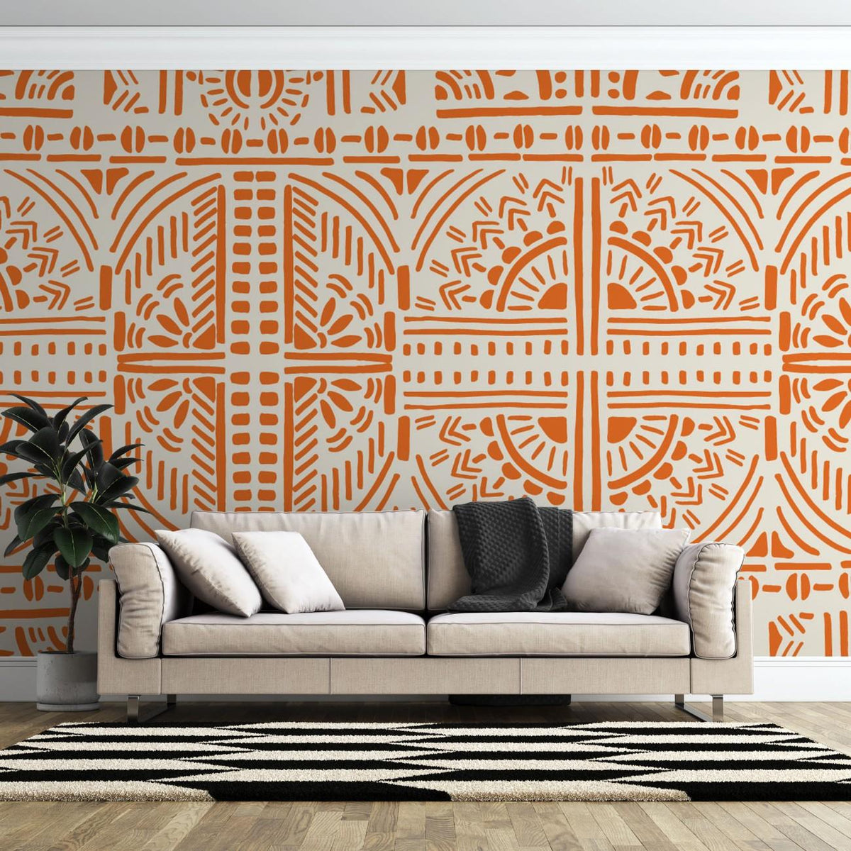 Tapet personalizat bohemian templu portocaliu mister caldura destinatii indepartate nota exotica spirituala decor the orange temple