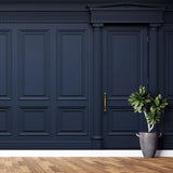 Tapet personalizat arhitectural walls cu ancadramente de perete in nuante de albastru inchis deep blue