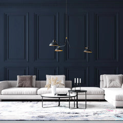 Tapet personalizat arhitectural walls cu ancadramente de perete in nuante de albastru inchis deep dark blue