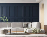 Tapet personalizat arhitectural walls cu ancadramente de perete in nuante de albastru inchis deep dark blue
