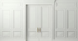 Tapet personalizat arhitectural walls cu ancadramente de perete si usi in nuante de gri deschis light grey doors