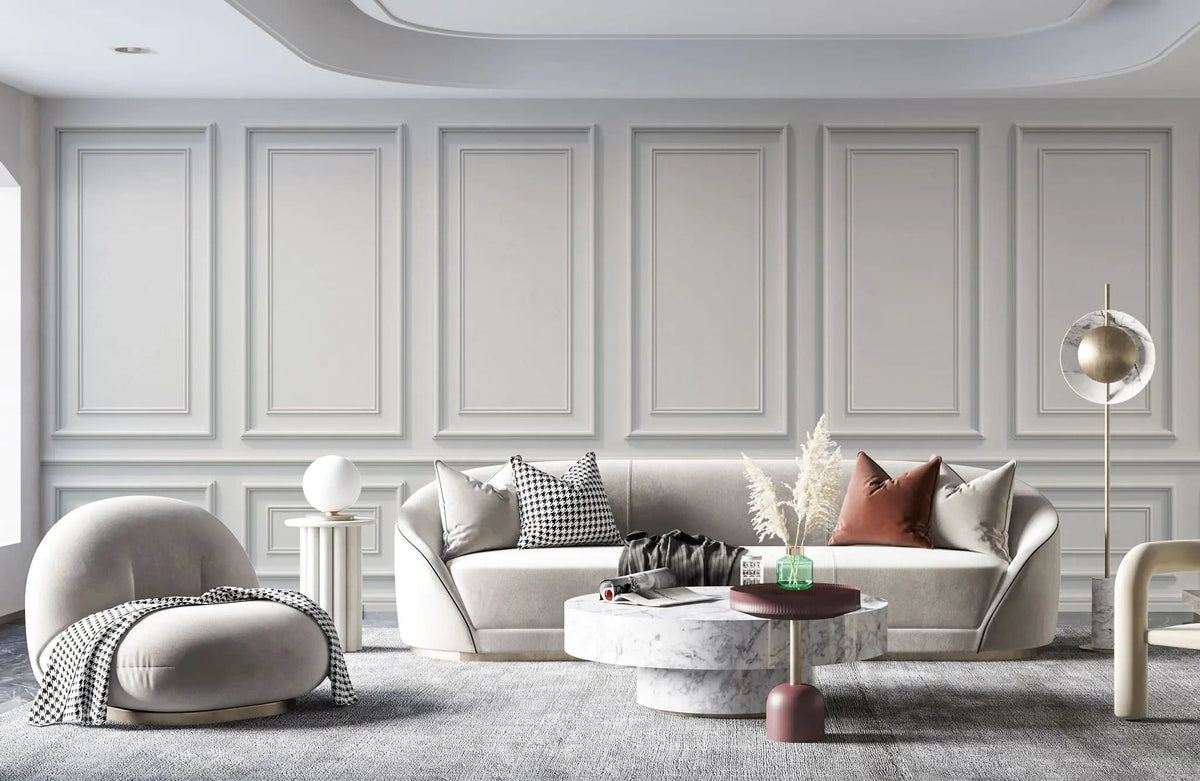 Fototapet personalizat arhitectural walls cu ancadramente de perete albe clasice white border