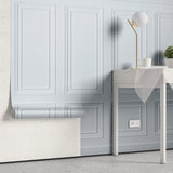 Tapet personalizat arhitectural walls cu ancadramente de perete in nuante de albastru deschis baby blue