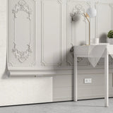 Tapet personalizat architectutral walls cu ancadramente albe si rame de oglinzi white mirror