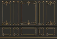 Tapet personalizat arhitectural walls boiserie regala intunecata mister eleganta luxurianta spatiu atmosfera dramatica impunatoare dark royal boiserie