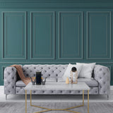 Tapet personalizat Architectural Walls cu panouri decorative in nuante turcoaz - TURQUOISE WAINSCOT