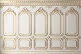 Tapet personalizat Architectural Walls cu rame decorative aurii in stil baroc elegant - QUEEN ELIZABETH