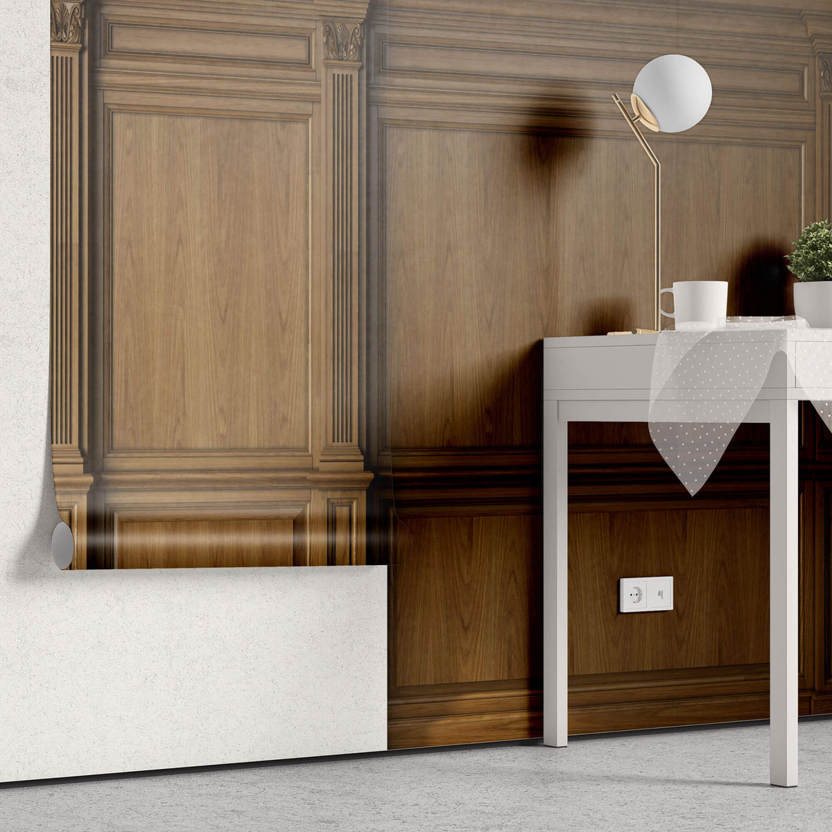 Tapet personalizat Architectural Walls cu panouri decorative din lemn de nuc - PURE WALLNUT