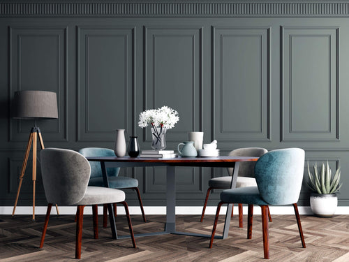 Tapet personalizat Architectural Walls cu panouri decorative in nuante vernil - BITTER SAGE