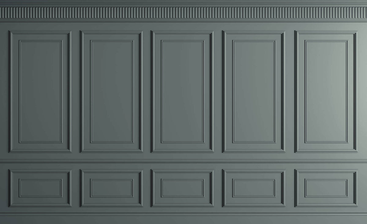 Tapet personalizat Architectural Walls cu panouri decorative in nuante vernil - BITTER SAGE