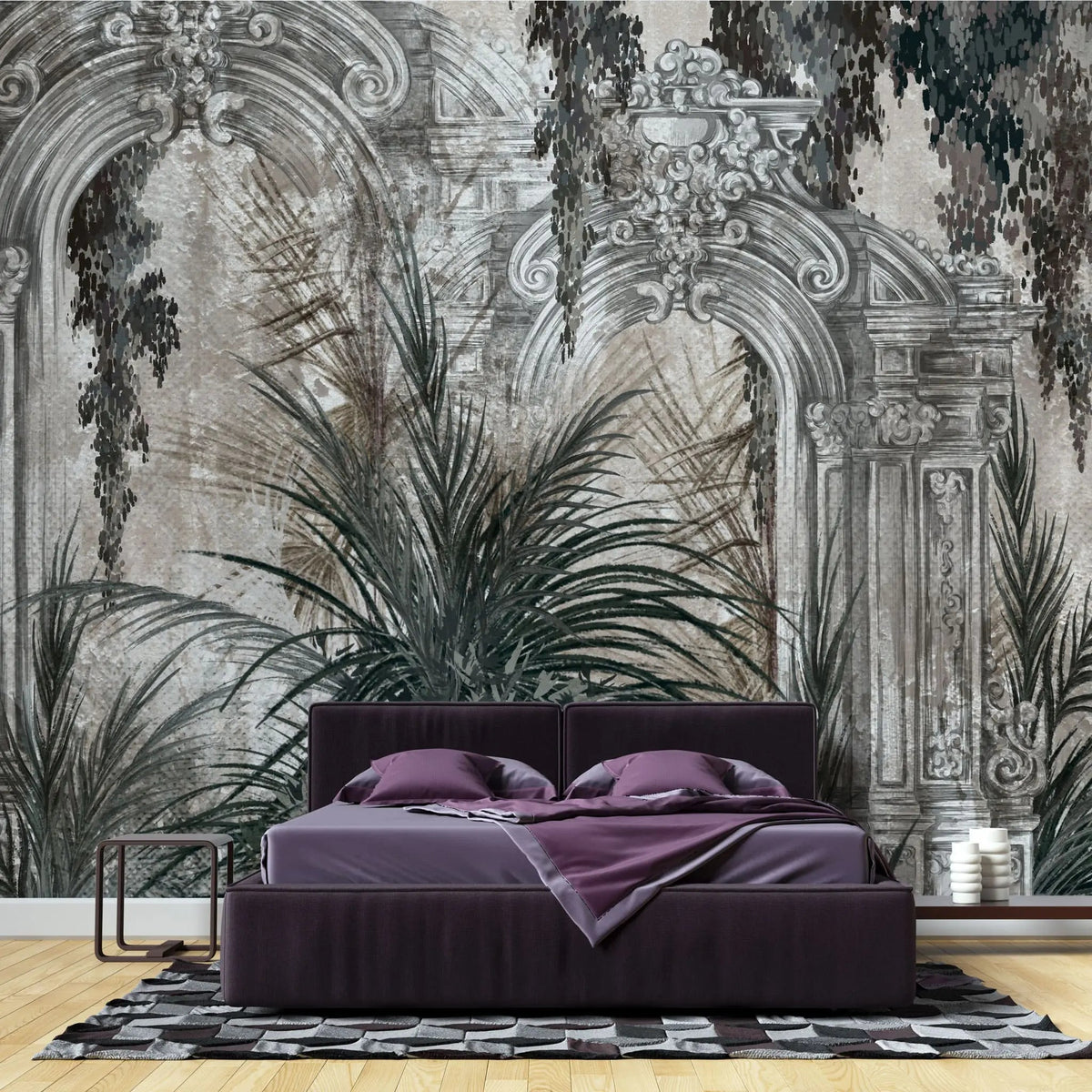 Tapet personalizat victorian cu gradina salbatica intunecata victorian wild garden