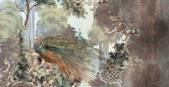 Tapet personalizat victorian paun stil victorian celebreaza frumusetea eleganta epocii detalii bogate culori vibrante plus rafinament victorian peacock