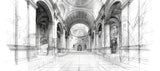 Tapet Personalizat Victorian cu schita arhitecturala al unei cladiri in stil italian - ECHOES OF ROME
