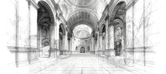 Tapet Personalizat Victorian cu schita arhitecturala al unei cladiri in stil italian - ECHOES OF ROME