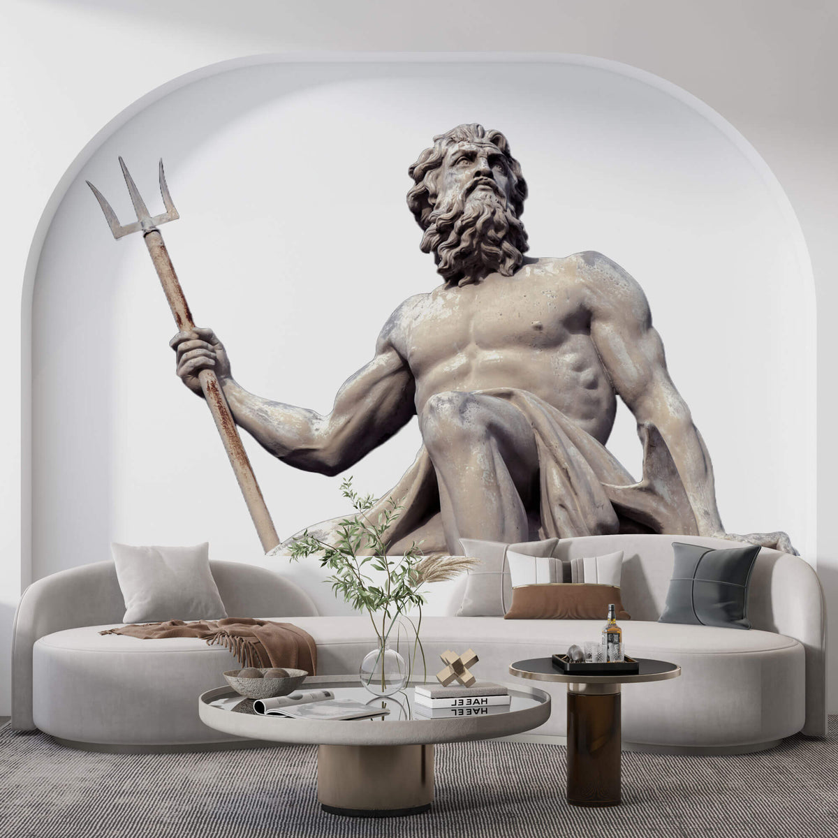 Fototapet Personalizat Victorian cu statuia lui Poseidon - POSEIDON'S SCULPTURE
