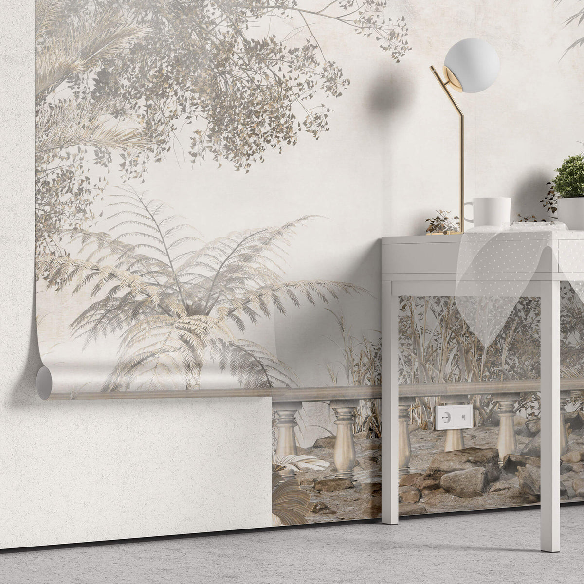Tapet Personalizat Victorian cu ruine si vegetatie - ANCIENT JUNGLE RUINS