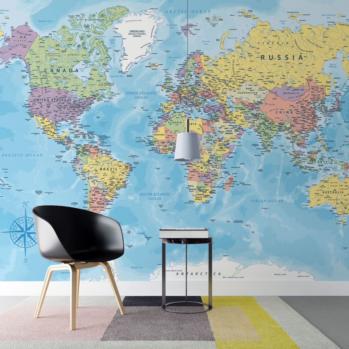 Tapet Personalizat cu harta lumii 1 - WORLD'S MAP