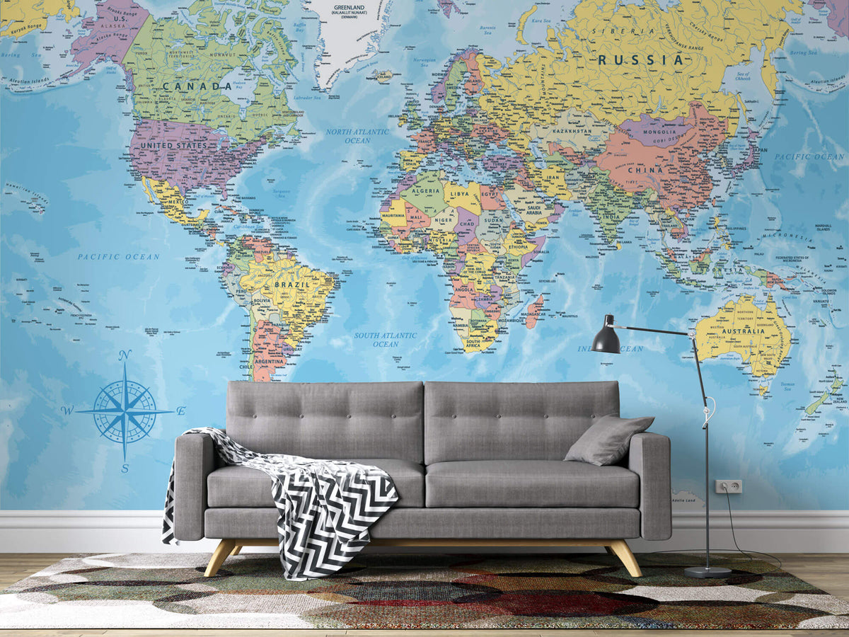 Tapet Personalizat cu harta lumii 1 - WORLD'S MAP